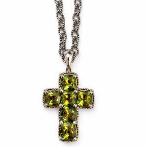 LAGOS Caviar Peridot Cross Pendant & Chain